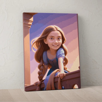 Zestaw do malowania po numerach „Przygoda księżniczki”.