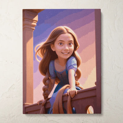 Zestaw do malowania po numerach „Przygoda księżniczki”.