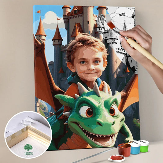 Zestaw do malowania po numerach „ ”Smoczy Jeździec”.