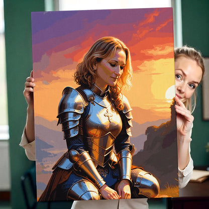 Zestaw do malowania po numerach „Kobieta odważna”.