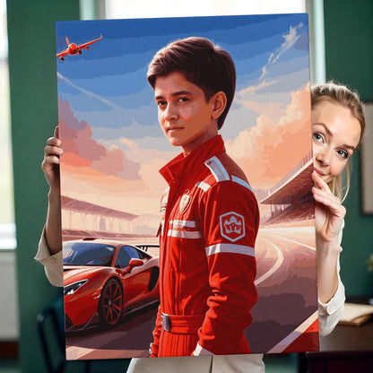 Zestaw do malowania po numerach „Racing Prodigy”.