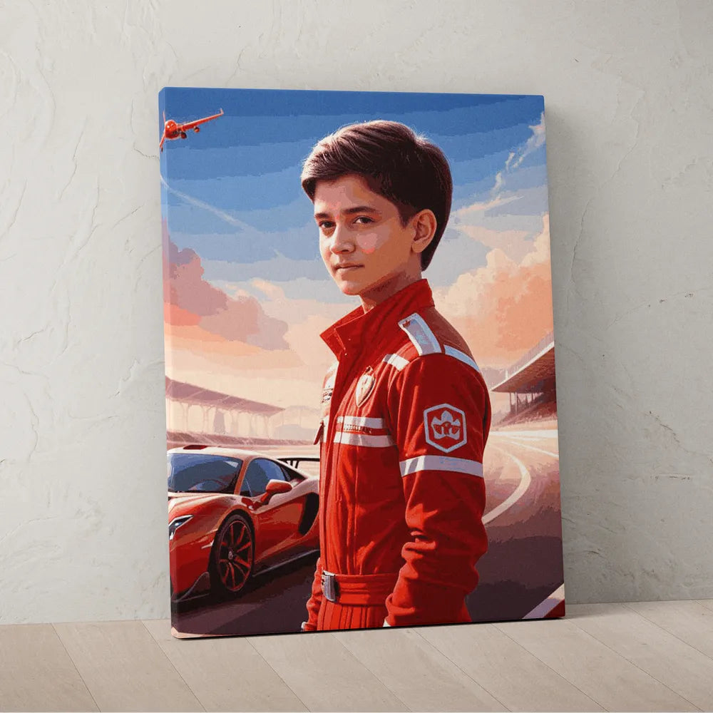 Zestaw do malowania po numerach „Racing Prodigy”.