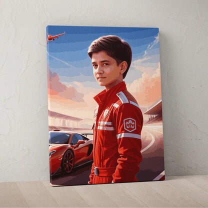 Zestaw do malowania po numerach „Racing Prodigy”.