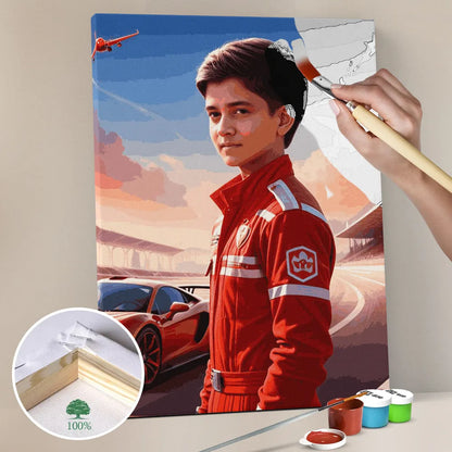 Zestaw do malowania po numerach „Racing Prodigy”.