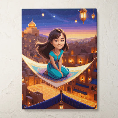 Zestaw do malowania po numerach „Magiczna przygoda na dywanie”.