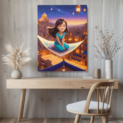 Zestaw do malowania po numerach „Magiczna przygoda na dywanie”.