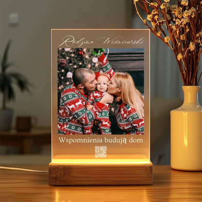 Personalizowana Lampka Akrylowa LED 🎄 Prezenty Świąteczne z Własnym Zdjęciem, Imieniem, Dedykacją, Magiczna Pamiątka Na Lata