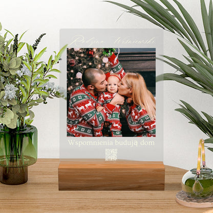 Personalizowana Lampka Akrylowa LED 🎄 Prezenty Świąteczne z Własnym Zdjęciem, Imieniem, Dedykacją, Magiczna Pamiątka Na Lata