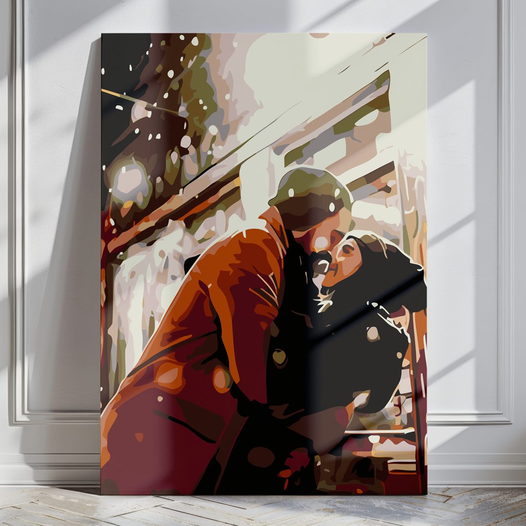 Romantyczny Obraz Do Malowania - Zimowy Pocałunek