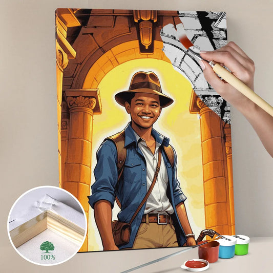 Zestaw do malowania po numerach „Świątynia Skarbów”.