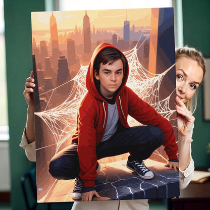 Zestaw do malowania po numerach  „Przerzucający bohater”