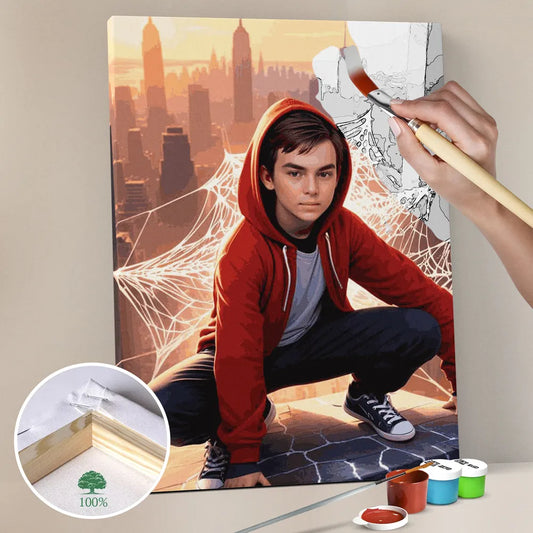 Zestaw do malowania po numerach  „Przerzucający bohater”