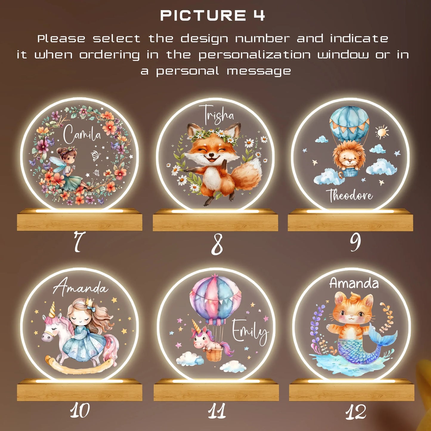 Jednorożec, Lampka nocna, Spersonalizowane lampki nocne dla dzieci