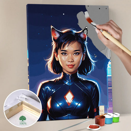 Zestaw do malowania po numerach „Kobieta Nocy”.