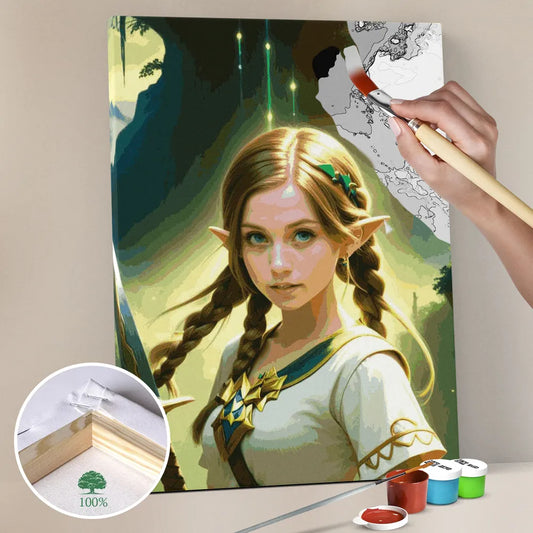 Zestaw do malowania po numerach „Zaczarowany elfi wojownik”.