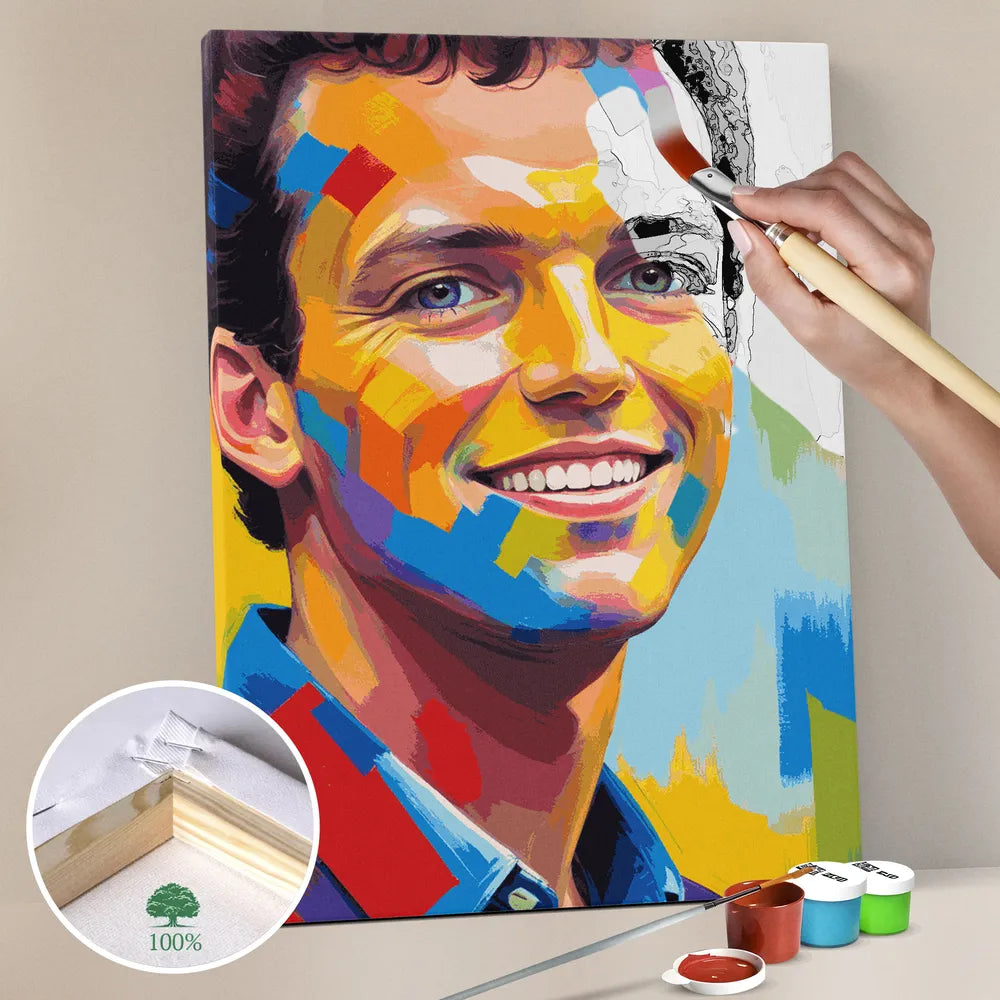 Zestaw do malowania po numerach „Portret współczesnego mężczyzny”.