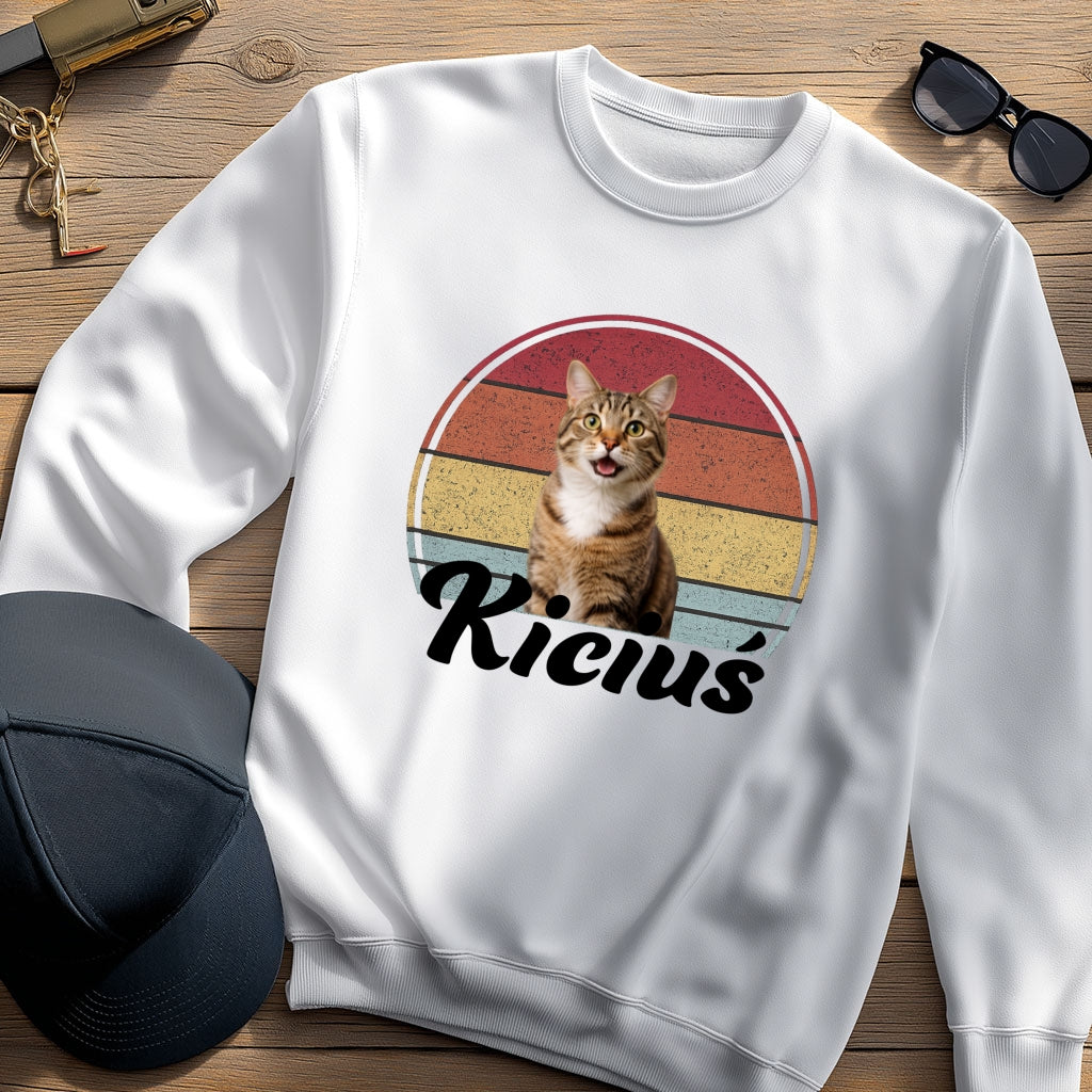 Personalizowana bluza z kotem – Twoje zdjęcie pupila i imię, Prezent dla miłośnika zwierząt