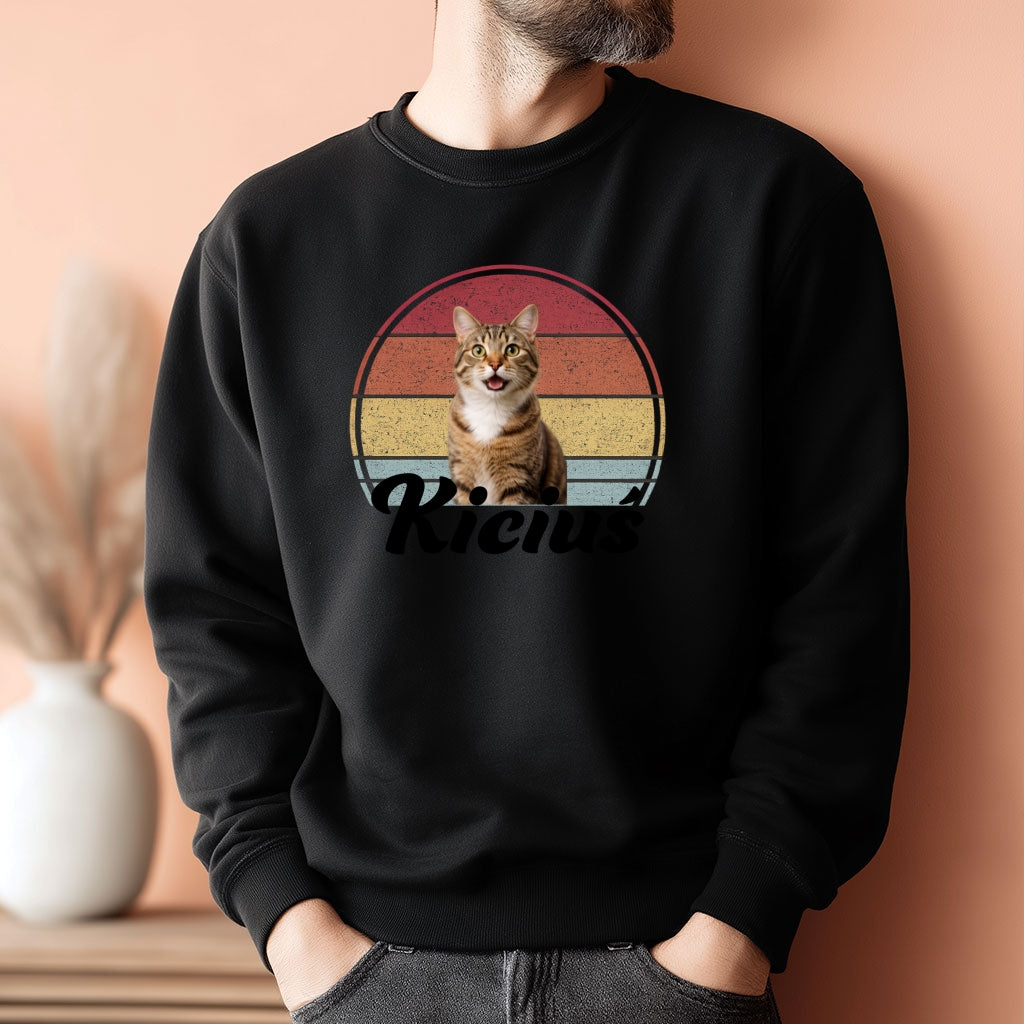 Personalizowana bluza z kotem – Twoje zdjęcie pupila i imię, Prezent dla miłośnika zwierząt