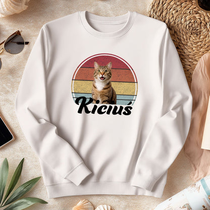 Personalizowana bluza z kotem – Twoje zdjęcie pupila i imię, Prezent dla miłośnika zwierząt