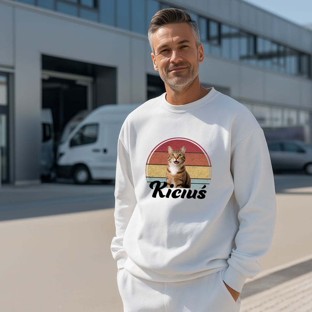 Personalizowana bluza z kotem – Twoje zdjęcie pupila i imię, Prezent dla miłośnika zwierząt