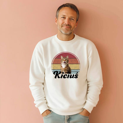 Personalizowana bluza z kotem – Twoje zdjęcie pupila i imię, Prezent dla miłośnika zwierząt