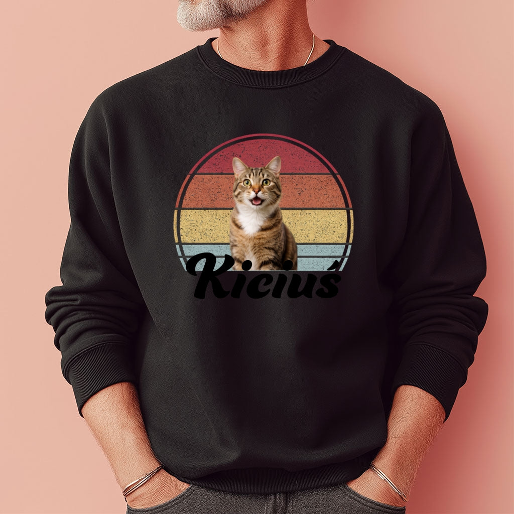 Personalizowana bluza z kotem – Twoje zdjęcie pupila i imię, Prezent dla miłośnika zwierząt