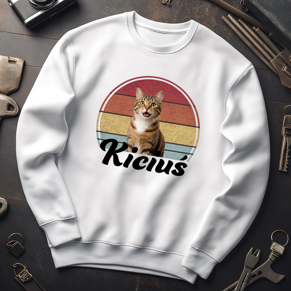 Personalizowana bluza z kotem – Twoje zdjęcie pupila i imię, Prezent dla miłośnika zwierząt