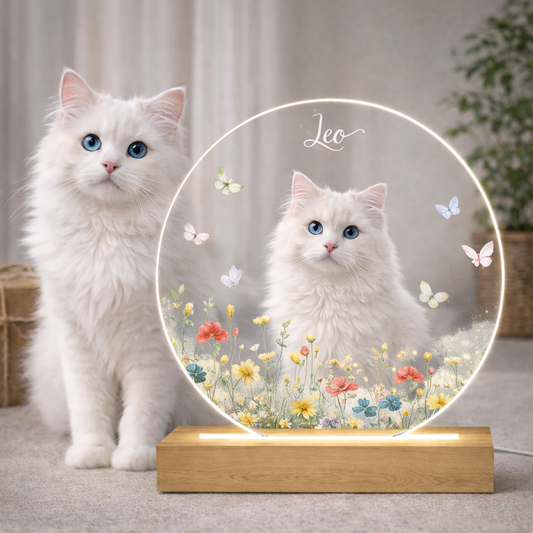 Personalizowana lampka LED z kotem – Światowy Dzień Kota