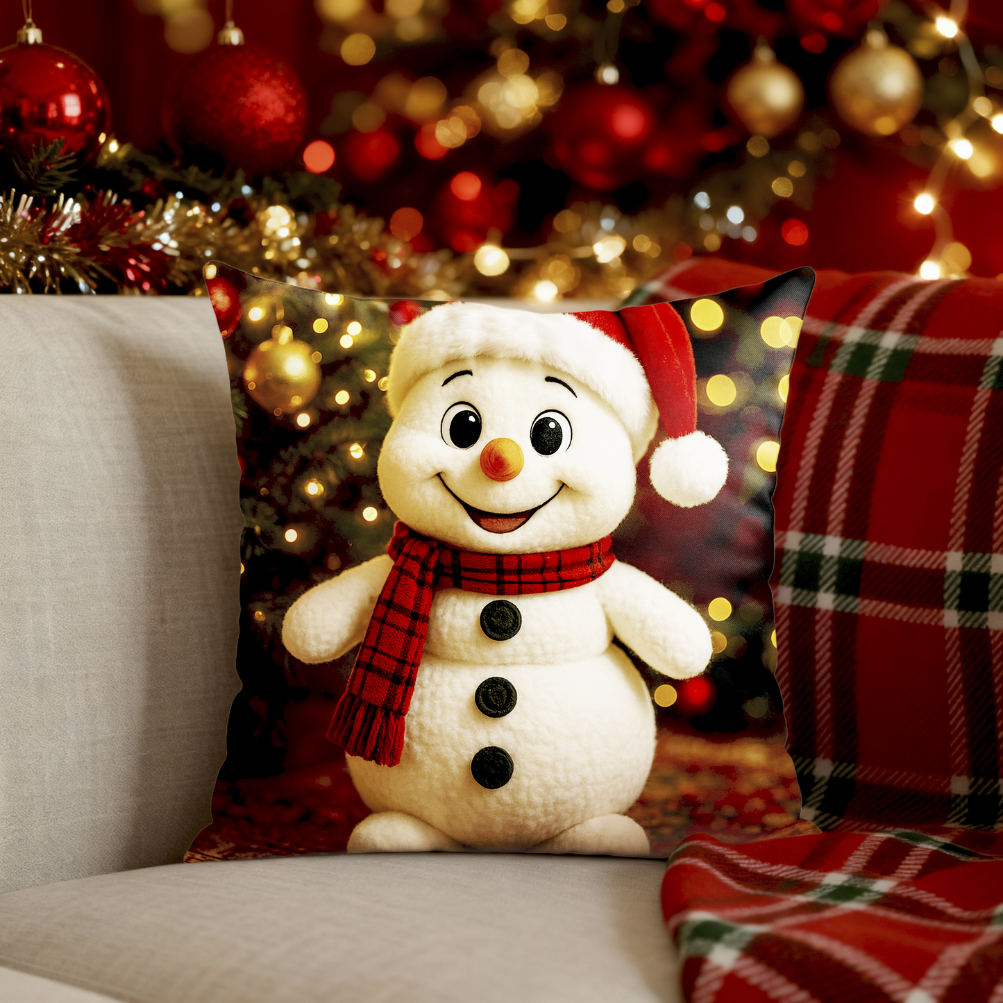 Świąteczna Poduszka z Uroczym Bałwankiem – Idealny Prezent na Gwiazdkę