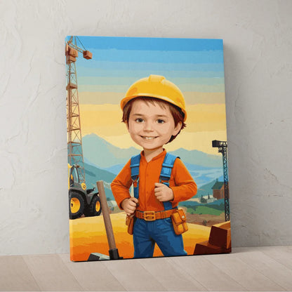 Zestaw do malowania po numerach „Przygoda małego budowniczego”.