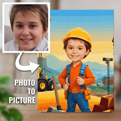 Zestaw do malowania po numerach „Przygoda małego budowniczego”.