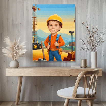 Zestaw do malowania po numerach „Przygoda małego budowniczego”.