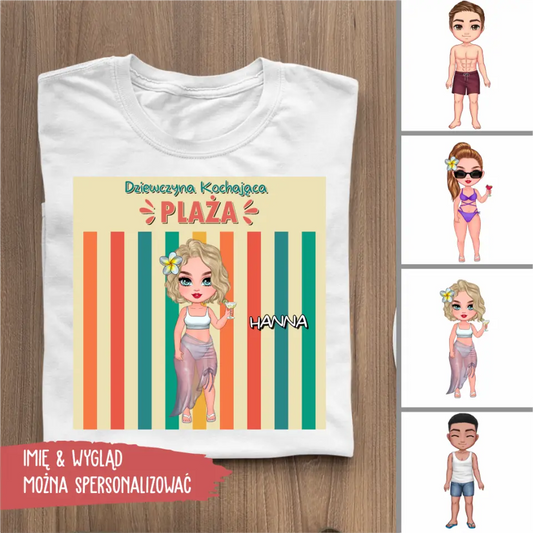 Dziewczyna kochająca plażę