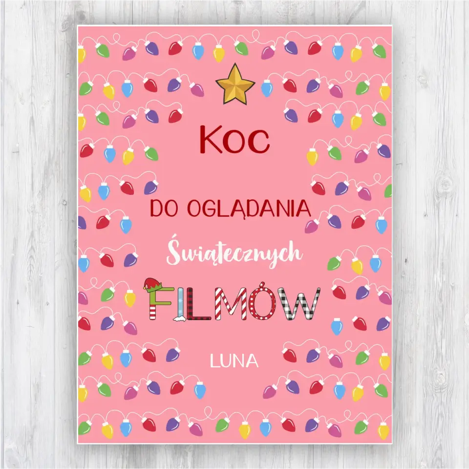 Koc do oglądania świątecznych filmów - Girlanda