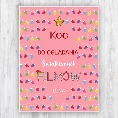 Koc do oglądania świątecznych filmów - Girlanda