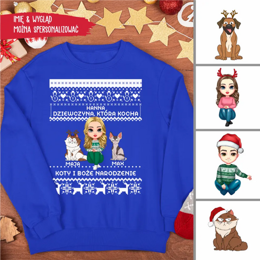 Dziewczyna, która kocha zwierzęta i Boże Narodzenie