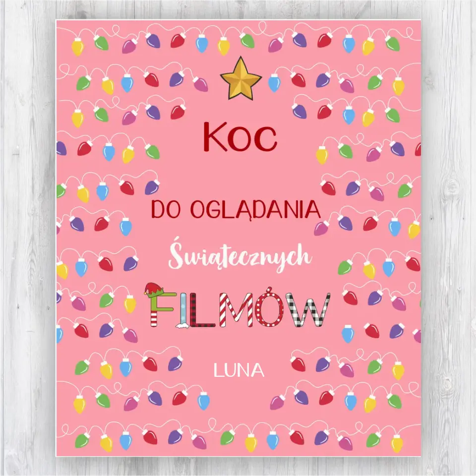 Koc do oglądania świątecznych filmów - Girlanda
