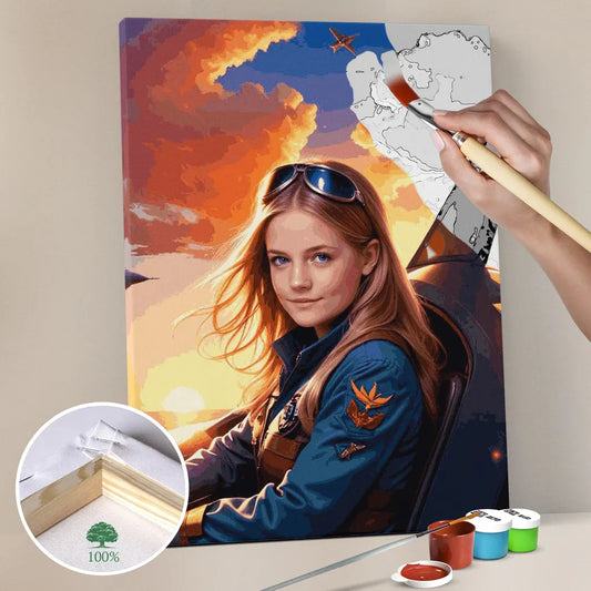 Zestaw do malowania po numerach „Dowódca lotu”.