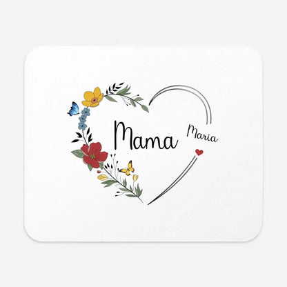 Prezenty - Mama. Serce z kwiatami