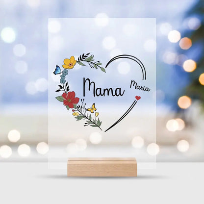 Prezenty - Mama. Serce z kwiatami