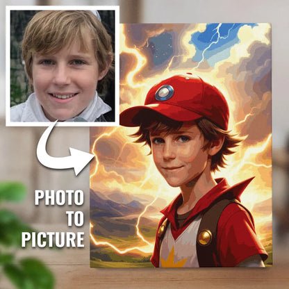 Zestaw do malowania po numerach „Przygoda chłopca z piorunami”.