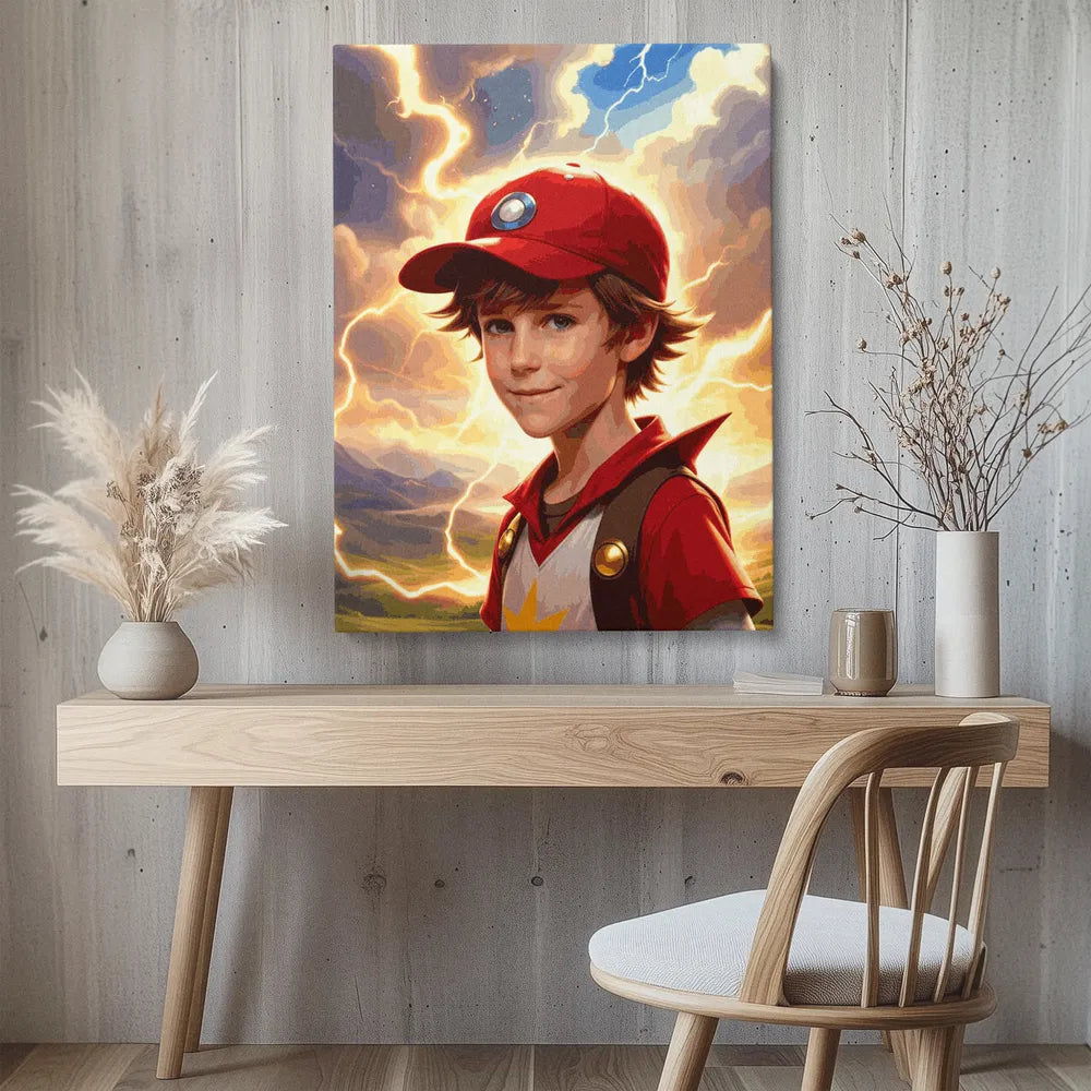 Zestaw do malowania po numerach „Przygoda chłopca z piorunami”.