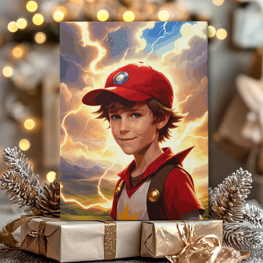 Zestaw do malowania po numerach „Przygoda chłopca z piorunami”.