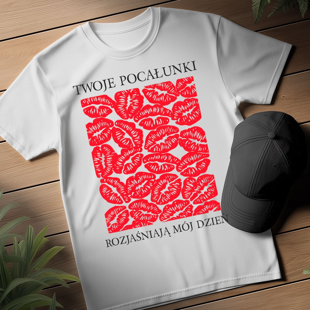 Personalizowana Bluza na Walentynki – Czerwone Usta + Twój Własny Napis, Prezent dla Niej