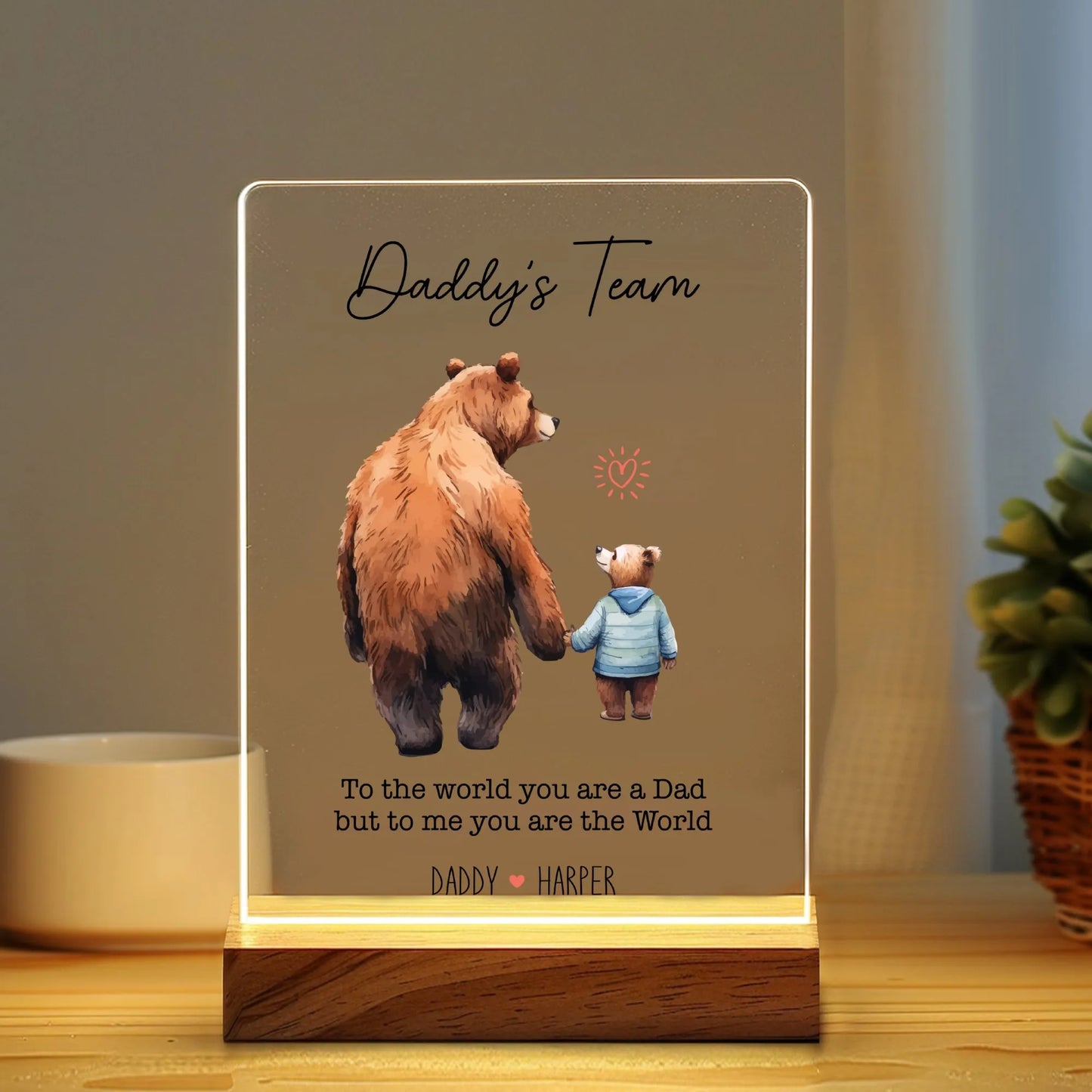 Niestandardowe światło LED, spersonalizowany portret rodzinny