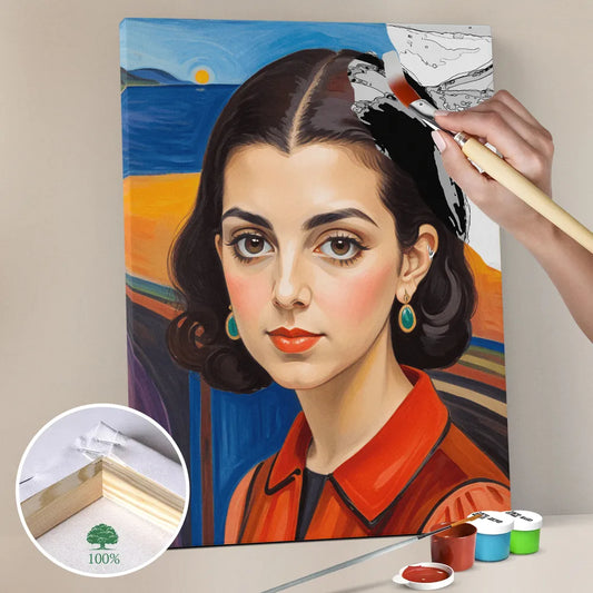 Zestaw do malowania po numerach „Coastal Mirage Portrait”.