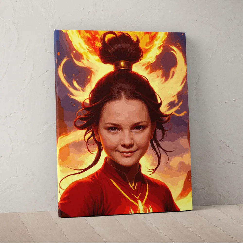 Zestaw do malowania po numerach „Bogini ognia”.