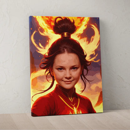 Zestaw do malowania po numerach „Bogini ognia”.