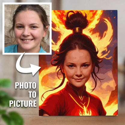 Zestaw do malowania po numerach „Bogini ognia”.