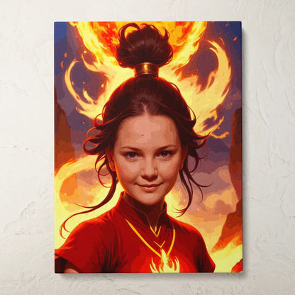 Zestaw do malowania po numerach „Bogini ognia”.